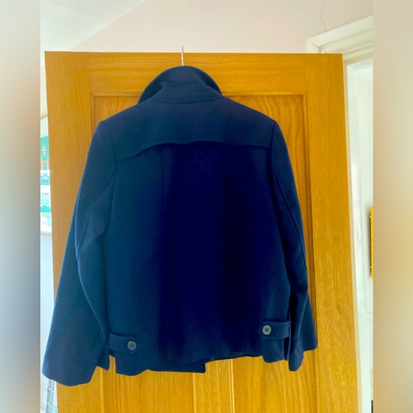 Large Navy Zara Peacoat style double breasted coat - Picture 3 of 5